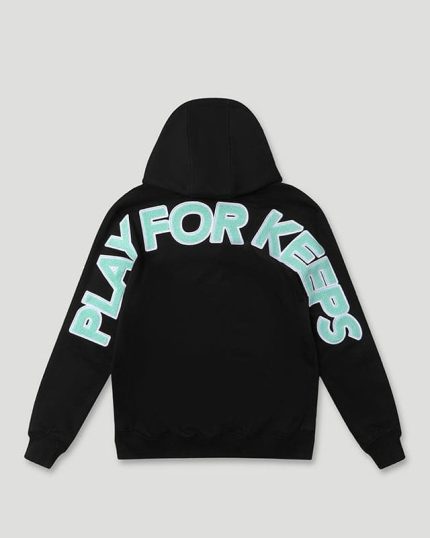 Geedup Co Play For Keeps Black Teal Hoodie