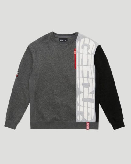 Geedup Sportsman Zip Crewneck Grey/Black Sweatshirt