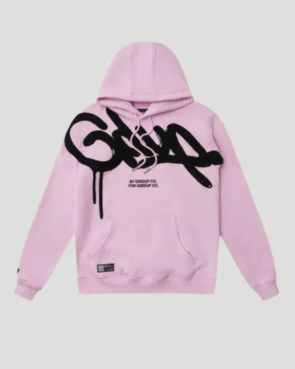 Geedup Hand style Lavender Hoodie Black