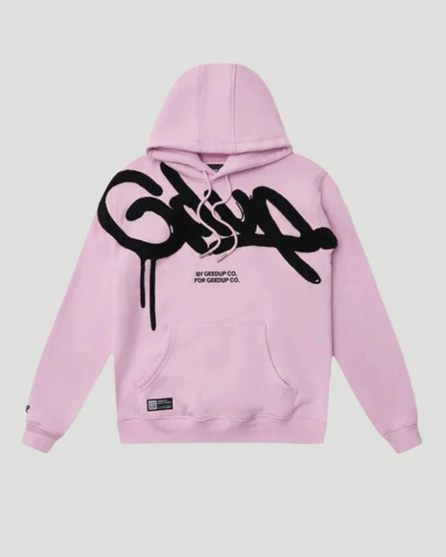 Geedup Hand style Lavender Hoodie Black Geedup Hand style Lavender Hoodie Black